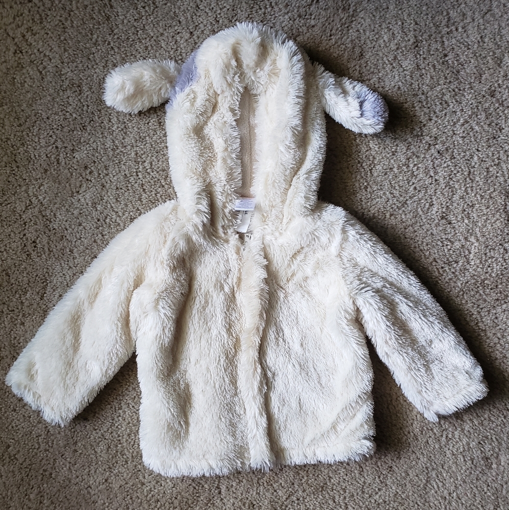 Gymboree faux fur puppy ears jacket